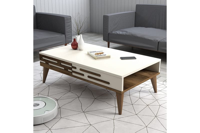Valensiya Soffbord 105 cm - Valnöt/Cream - Möbler - Vardagsrum - Soffbord & vardagsrumsbord - Soffbord