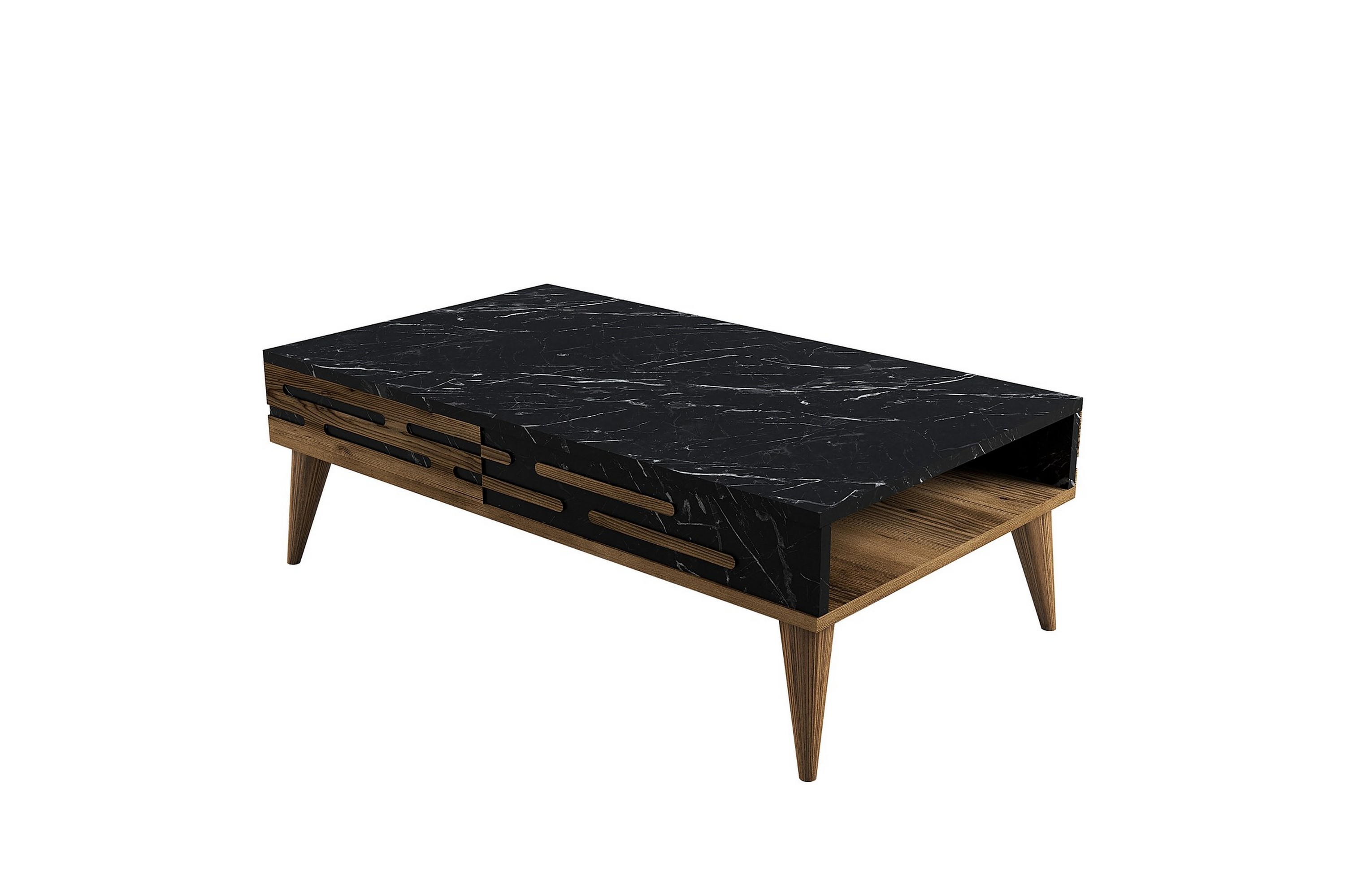 valensiya soffbord 105 cm valnöt/svart/marmor -