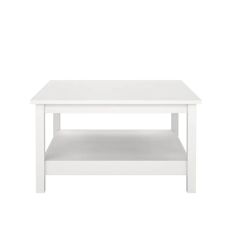 Vallvidera 81 cm Kvadratiskt Soffbord med Förvaring i Målat Trä - Vit - Möbler - Vardagsrum - Soffbord & vardagsrumsbord - Soffbord