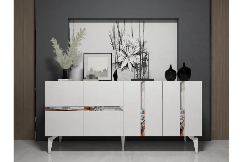 Vania Konsollbord 150 cm - Vit/Silver - Möbler - Vardagsrum - Soffbord & vardagsrumsbord - Avlastningsbord & konsolbord