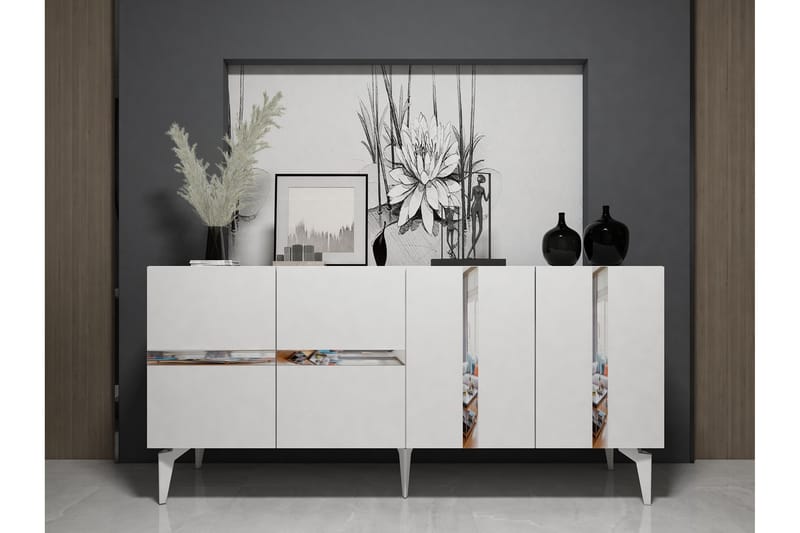 VANIA Konsollbord 150 cm Vit/Silver - Möbler - Vardagsrum - Soffbord & vardagsrumsbord - Avlastningsbord & konsolbord