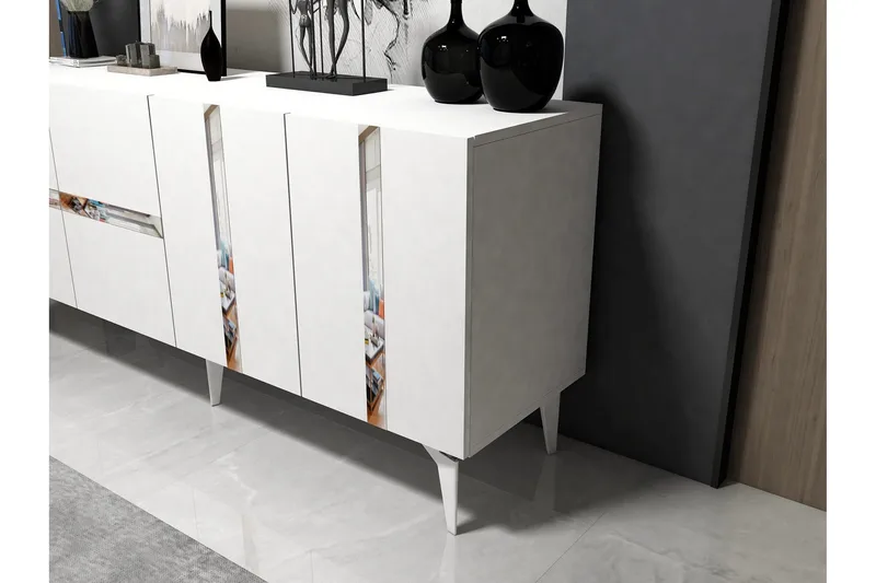 Vania Konsollbord 150 cm - Vit/Silver - Möbler - Vardagsrum - Soffbord & vardagsrumsbord - Avlastningsbord & konsolbord