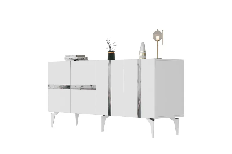 Vania Konsollbord 150 cm - Vit/Silver - Möbler - Vardagsrum - Soffbord & vardagsrumsbord - Avlastningsbord & konsolbord