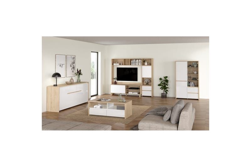 Varun Soffbord 120 cm - Vit/Natur - Möbler - Vardagsrum - Soffbord & vardagsrumsbord - Soffbord