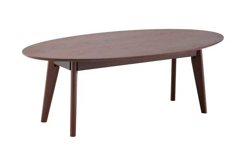 Velo Ovalt Soffbord 130x65 cm med Trä- och Valnötsutseende, Brun