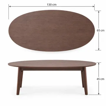 Velo Ovalt Soffbord 130x65 cm med Trä- och Valnötsutseende - Brun - Möbler - Vardagsrum - Soffbord & vardagsrumsbord - Soffbord