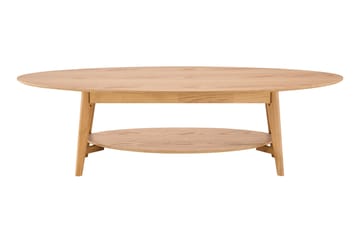 Velo Ovalt Soffbord med Hylla 160x60 cm med Trä- och Ekutseende - Ek - Möbler - Vardagsrum - Soffbord & vardagsrumsbord - Soffbord
