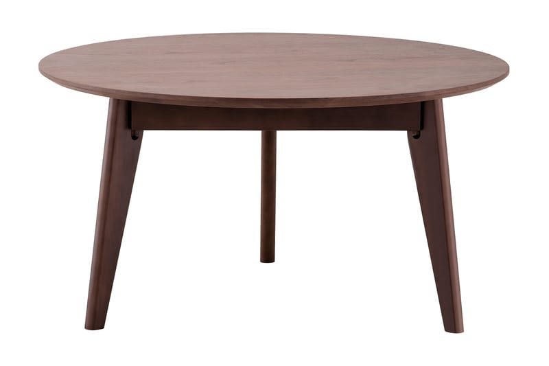 Velo Runt Soffbord 85 cm med Trä- och Valnötsutseende och Tre Ben - Brun - Möbler - Vardagsrum - Soffbord & vardagsrumsbord - Soffbord