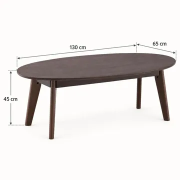 Velo Soffbord Oval 130 cm Massivt trä - Rökt ek - Möbler - Vardagsrum - Soffbord & vardagsrumsbord - Soffbord