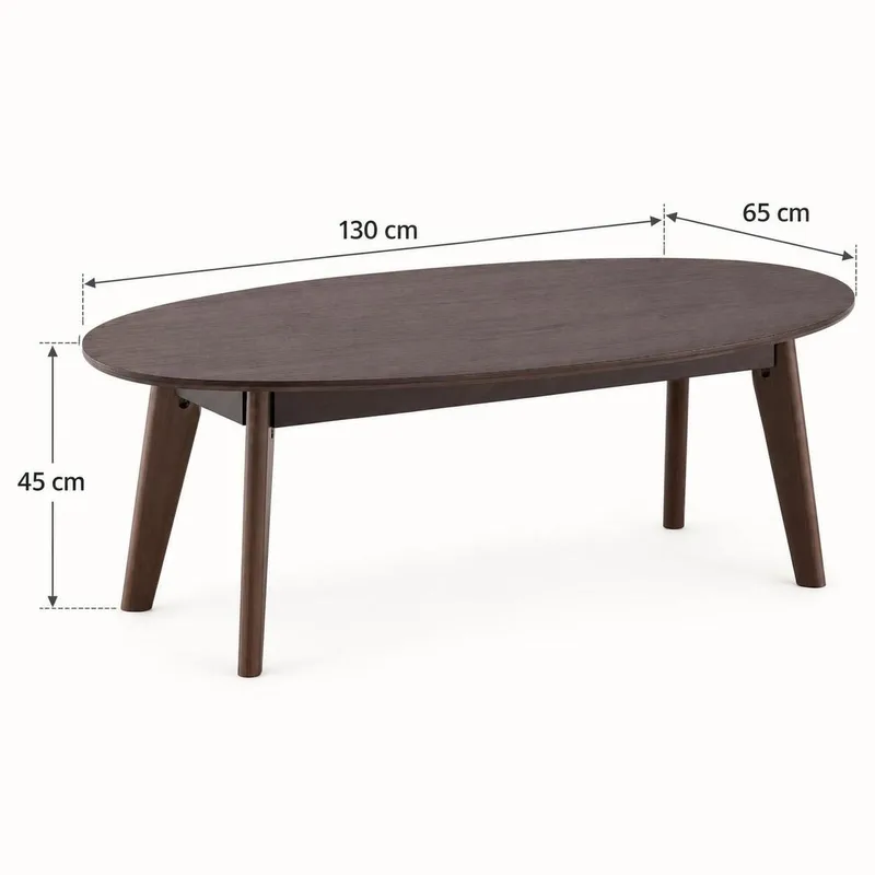 Velo Soffbord Oval 130 cm Massivt trä - Rökt ek - Möbler - Vardagsrum - Soffbord & vardagsrumsbord - Soffbord