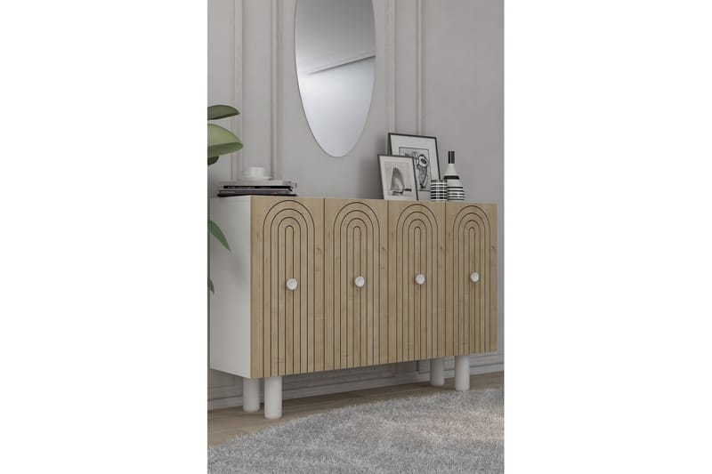 Velorae Konsollbord 120 cm - Vit/Ek - Möbler - Vardagsrum - Soffbord & vardagsrumsbord - Avlastningsbord & konsolbord