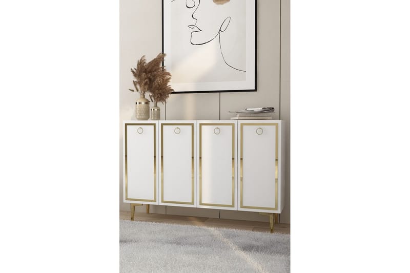 Velorae Konsollbord 120 cm - Vit/Guld - Möbler - Vardagsrum - Soffbord & vardagsrumsbord - Avlastningsbord & konsolbord