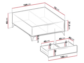 Vemdalen Soffbord 104 cm - Brun med svarta ben - Möbler - Vardagsrum - Soffbord & vardagsrumsbord - Soffbord