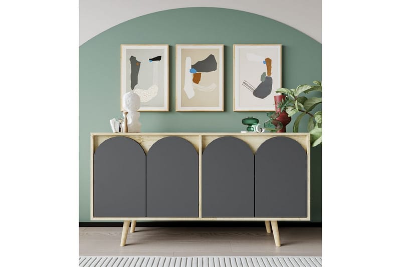 Venezia Konsollbord 150x150 cm - Brun/Antracit - Möbler - Vardagsrum - Soffbord & vardagsrumsbord - Avlastningsbord & konsolbord