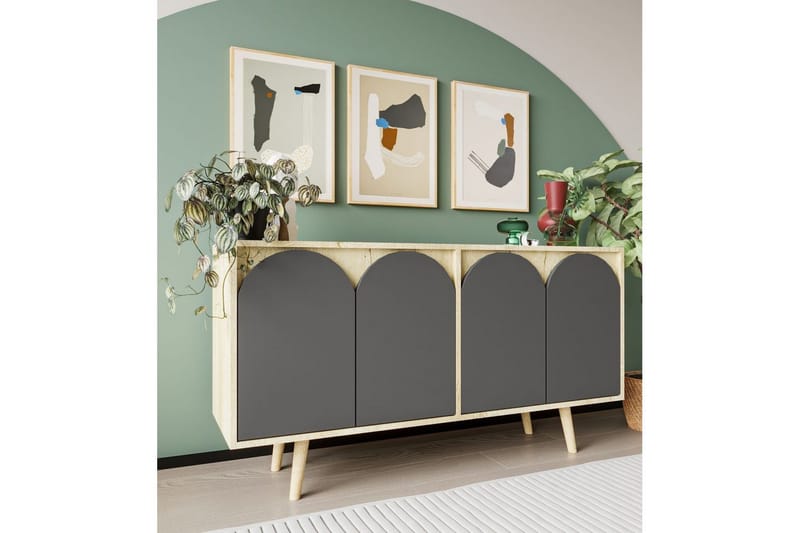 Venezia Konsollbord 150x150 cm - Brun/Antracit - Möbler - Vardagsrum - Soffbord & vardagsrumsbord - Avlastningsbord & konsolbord