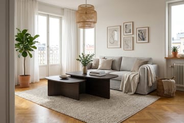 Vento Ovalt Soffbord 90x60 cm med Trä- och Rökt Ek-utseende - Mörkbrun - Möbler - Vardagsrum - Soffbord & vardagsrumsbord - Soffbord