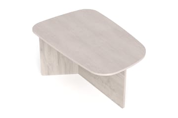 Vento Ovalt Soffbord 90x60 cm med Trä- och Vitlaserad Ek-utseende - Vit - Möbler - Vardagsrum - Soffbord & vardagsrumsbord - Soffbord