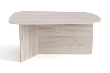 Vento Ovalt Soffbord 90x60 cm med Trä- och Vitlaserad Ek-utseende - Vit - Möbler - Vardagsrum - Soffbord & vardagsrumsbord - Soffbord