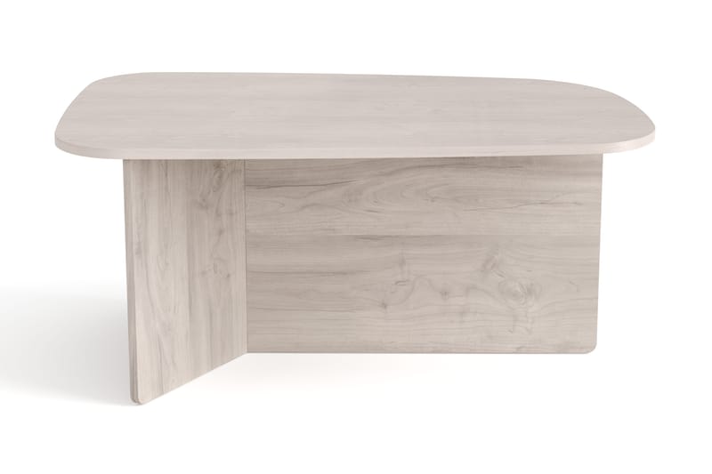 Vento Ovalt Soffbord 90x60 cm med Trä- och Vitlaserad Ek-utseende - Vit - Möbler - Vardagsrum - Soffbord & vardagsrumsbord - Soffbord