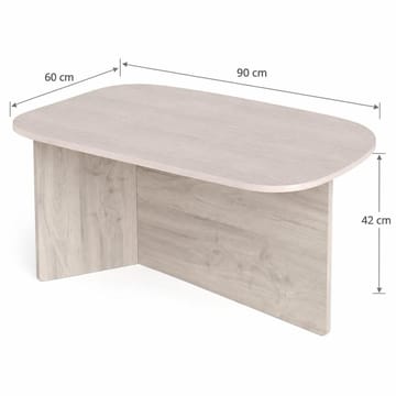 Vento Ovalt Soffbord 90x60 cm med Trä- och Vitlaserad Ek-utseende - Vit - Möbler - Vardagsrum - Soffbord & vardagsrumsbord - Soffbord