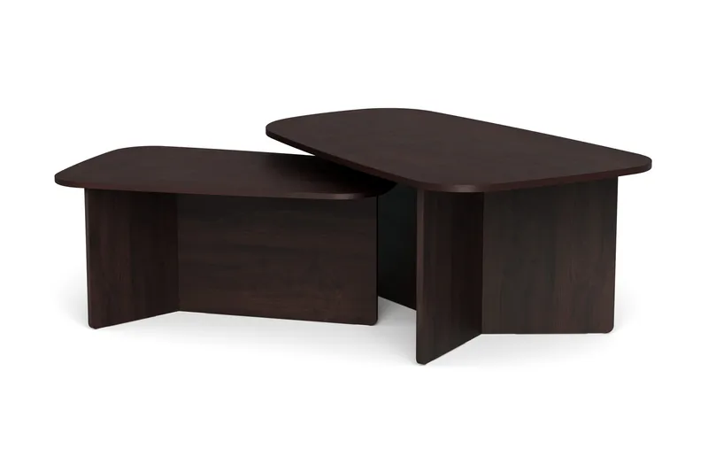 Vento Satsbord Soffbord 120x70 cm + 90x60 cm, Rökt ek