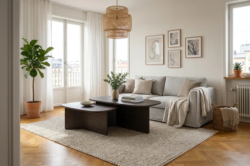 Vento Satsbord Soffbord 120x70 cm + 90x60 cm - Rökt ek - Möbler - Vardagsrum - Soffbord & vardagsrumsbord - Soffbord