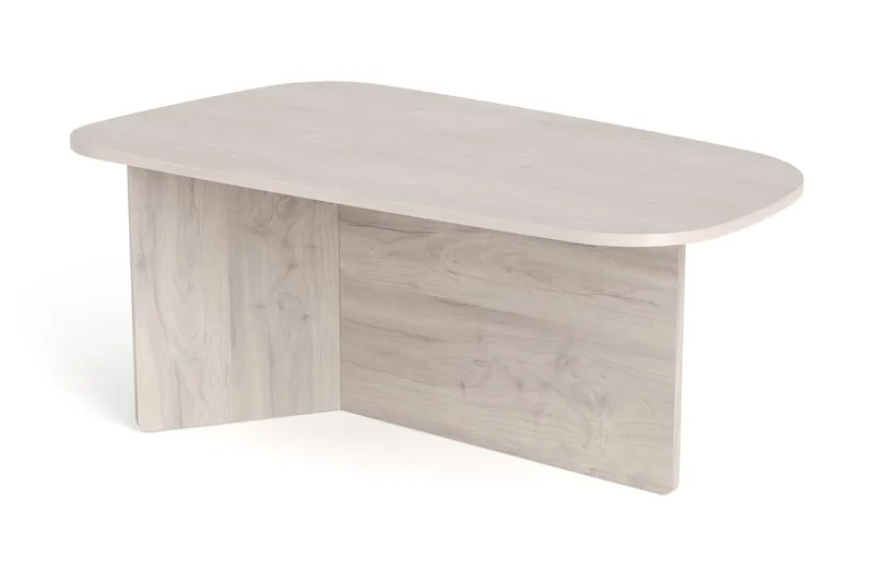 Vento Soffbord 120x70 cm ovalt i trä, Vitlaserad