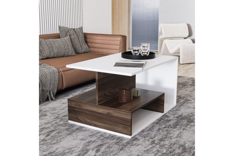 Veradia Soffbord 90 cm - Brun/Vit - Möbler - Vardagsrum - Soffbord & vardagsrumsbord - Soffbord
