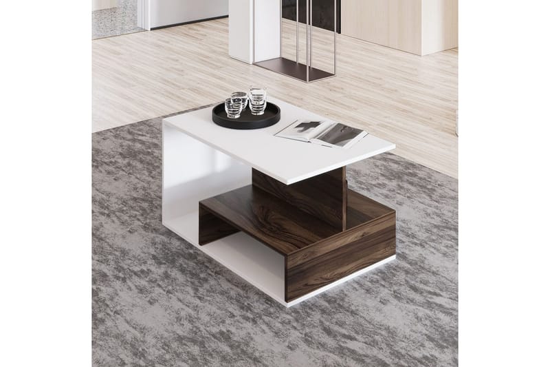 Veradia Soffbord 90 cm - Brun/Vit - Möbler - Vardagsrum - Soffbord & vardagsrumsbord - Soffbord
