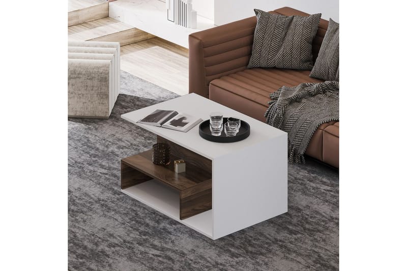Veradia Soffbord 90 cm - Brun/Vit - Möbler - Vardagsrum - Soffbord & vardagsrumsbord - Soffbord