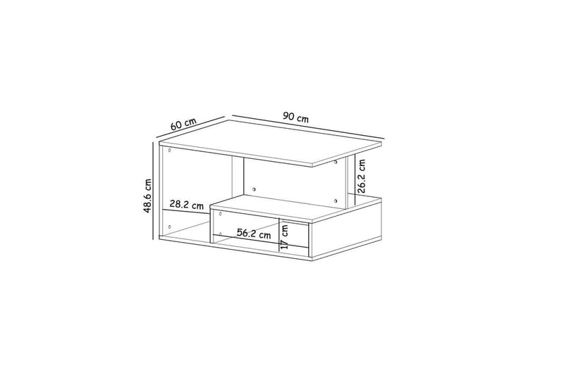 Veradia Soffbord 90 cm - Brun/Vit - Möbler - Vardagsrum - Soffbord & vardagsrumsbord - Soffbord