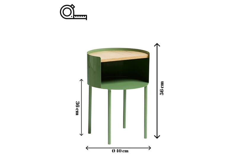 Veyric Sidobord 40 cm - Grön - Möbler - Vardagsrum - Soffbord & vardagsrumsbord - Brickbord