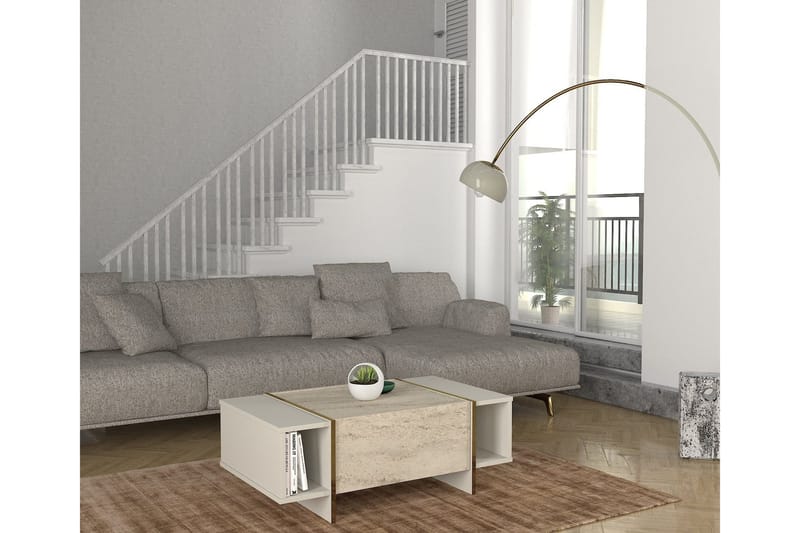 Veyron Soffbord 104 cm - Beige/Sandsten - Möbler - Vardagsrum - Soffbord & vardagsrumsbord - Soffbord