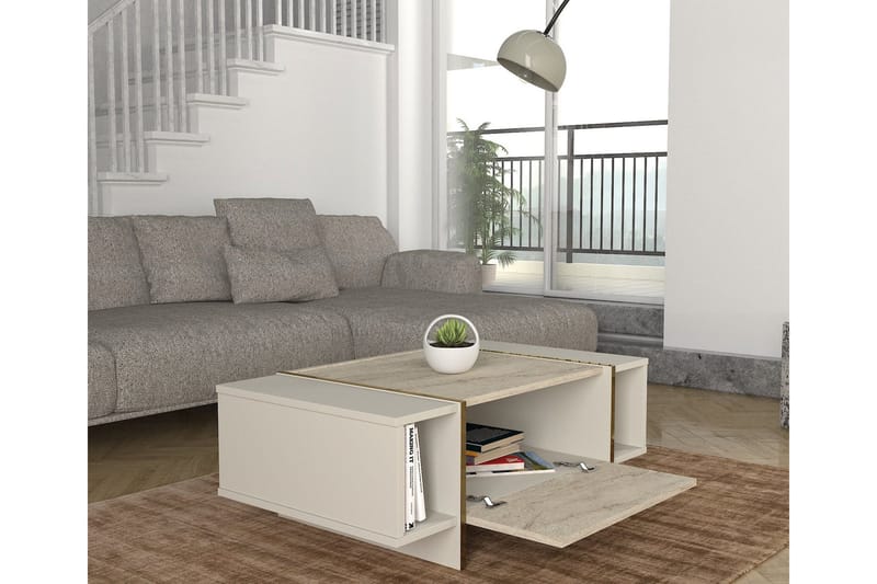 Veyron Soffbord 104 cm - Beige/Sandsten - Möbler - Vardagsrum - Soffbord & vardagsrumsbord - Soffbord
