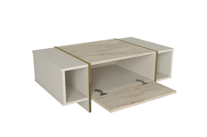 Veyron Soffbord 104 cm - Beige/Sandsten - Möbler - Vardagsrum - Soffbord & vardagsrumsbord - Soffbord