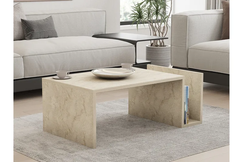 Vimenil Soffbord 87 cm - Beige - Möbler - Vardagsrum - Soffbord & vardagsrumsbord - Soffbord