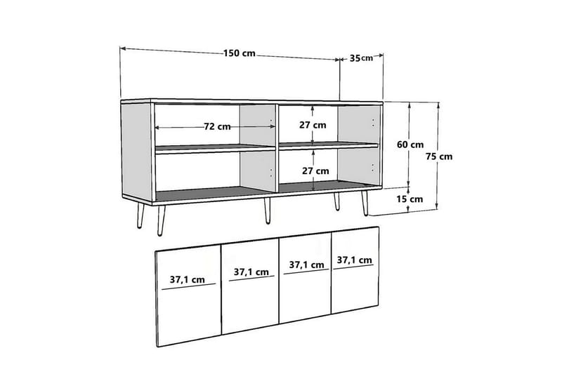 Virdel Konsollbord 150 cm - Grå - Möbler - Vardagsrum - Soffbord & vardagsrumsbord - Avlastningsbord & konsolbord