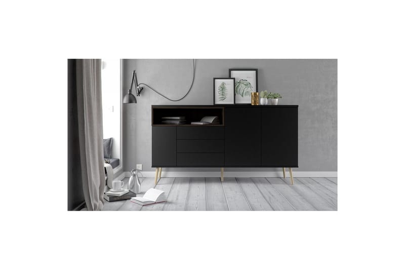 Virender Konsollbord 176 cm - Svart/Natur - Möbler - Vardagsrum - Soffbord & vardagsrumsbord - Avlastningsbord & konsolbord