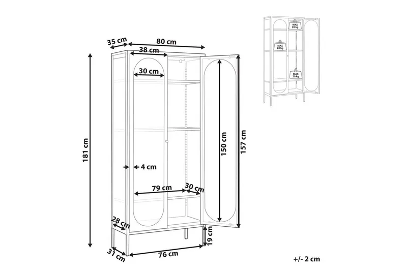 Vitrinskåp Foxton - Förvaring - Skåp - Vitrinskåp
