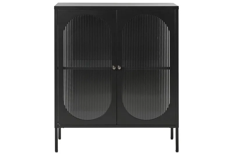 Vitrinskåp Sarre Svart, guld - Svart, guld - Förvaring - Skåp - Vitrinskåp