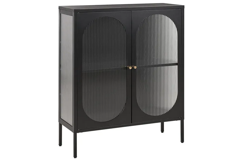 Vitrinskåp Sarre Svart, guld, Svart, guld