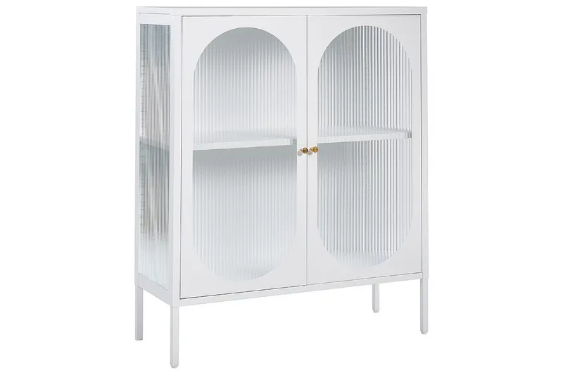 Vitrinskåp Sarre Vitt, guld, Vitt, guld