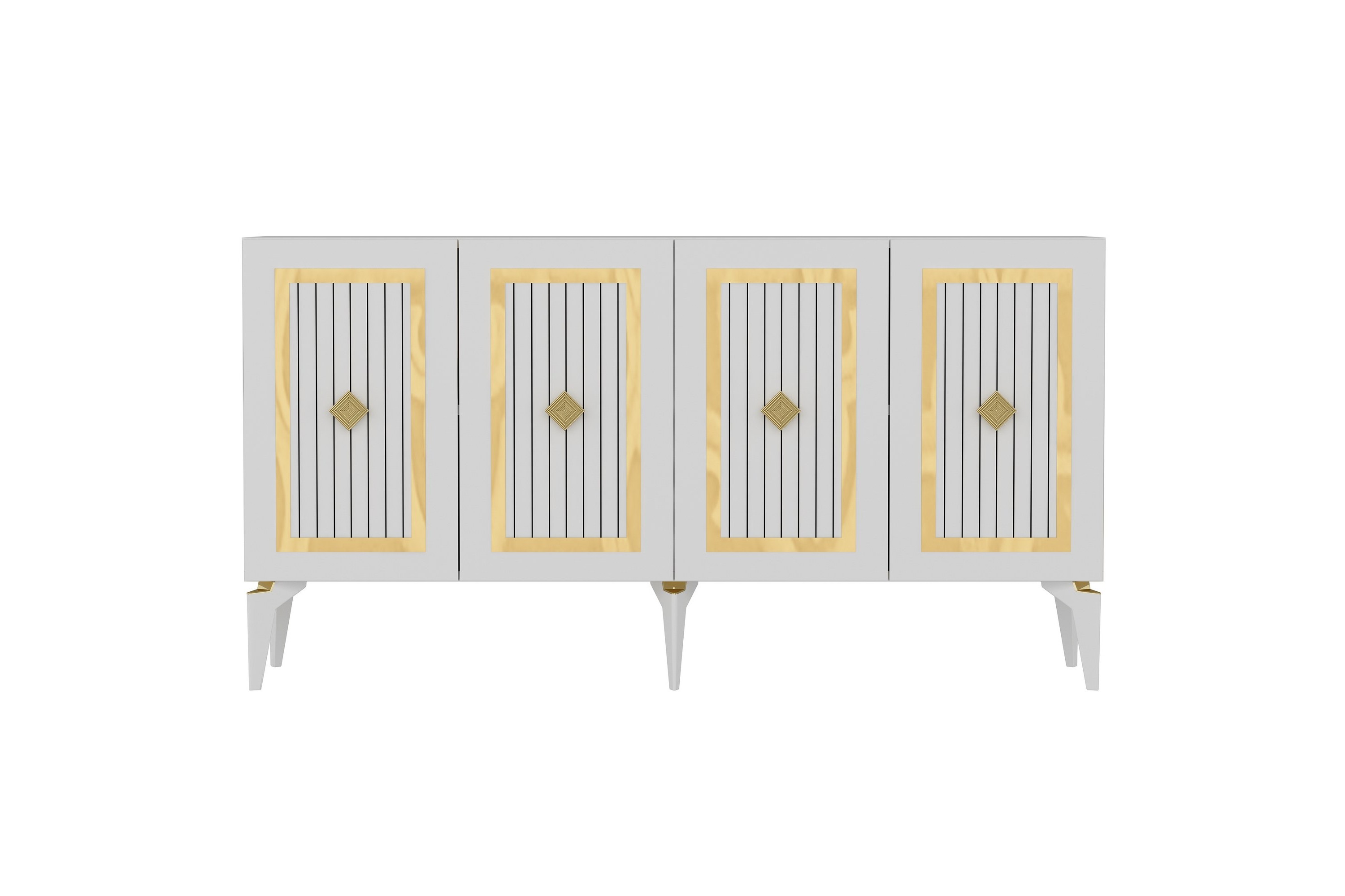 vroyland konsollbord 150 cm vit/guld -