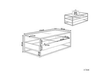 Waco Rektangulärt Soffbord med Hyllor i Metall och Glas - Klar - Möbler - Vardagsrum - Soffbord & vardagsrumsbord - Soffbord