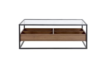 Waco Rektangulärt Soffbord med Hyllor i Metall och Glas - Klar - Möbler - Vardagsrum - Soffbord & vardagsrumsbord - Soffbord