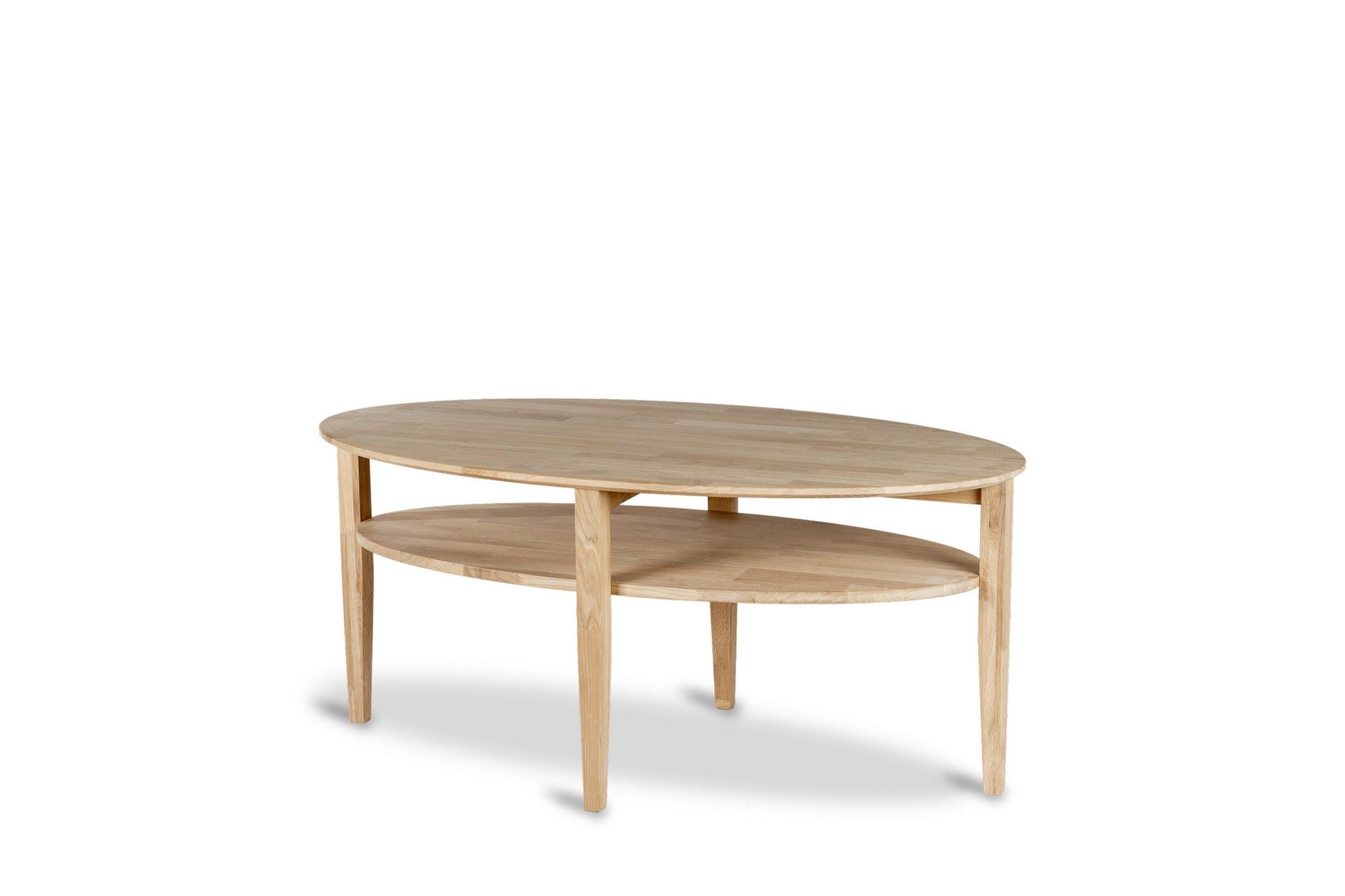waterloo ovalt soffbord 130x70 cm i massivt trä - natur