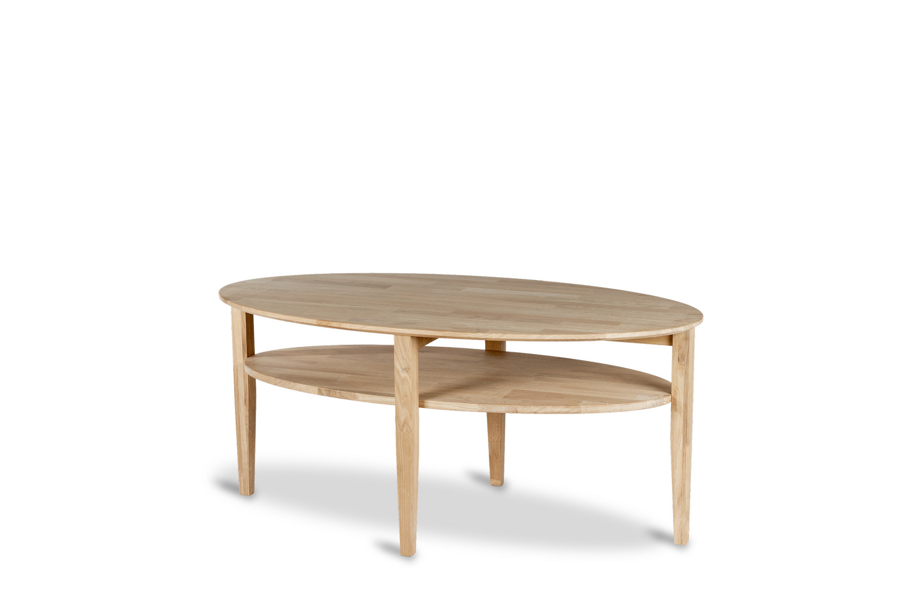 waterloo ovalt soffbord 130x70 cm i massivt trä - natur