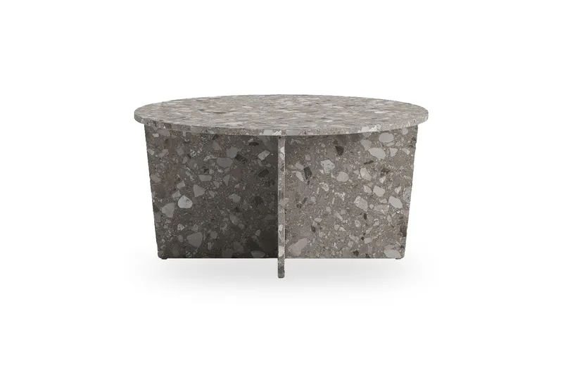 Wedge Runt Soffbord Sten 80 cm - Grå - Möbler - Vardagsrum - Soffbord & vardagsrumsbord - Soffbord