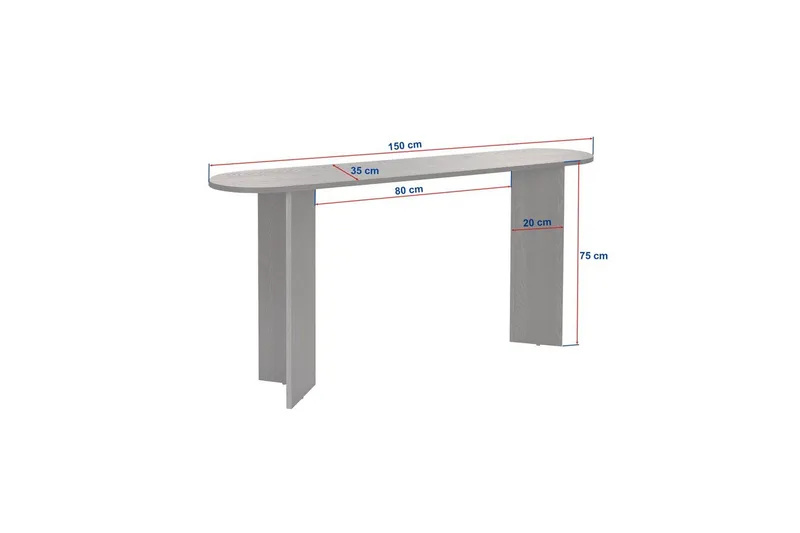 Yeno Konsollbord 150 cm - Grå - Möbler - Vardagsrum - Soffbord & vardagsrumsbord - Avlastningsbord & konsolbord
