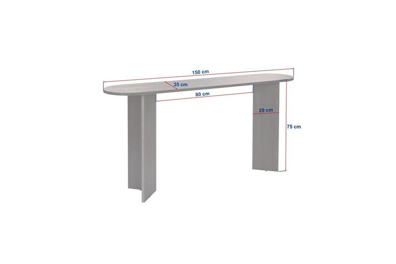 Yeno Konsollbord 150 cm - Grå - Möbler - Vardagsrum - Soffbord & vardagsrumsbord - Avlastningsbord & konsolbord